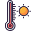 Symbol für Hitzeprobleme